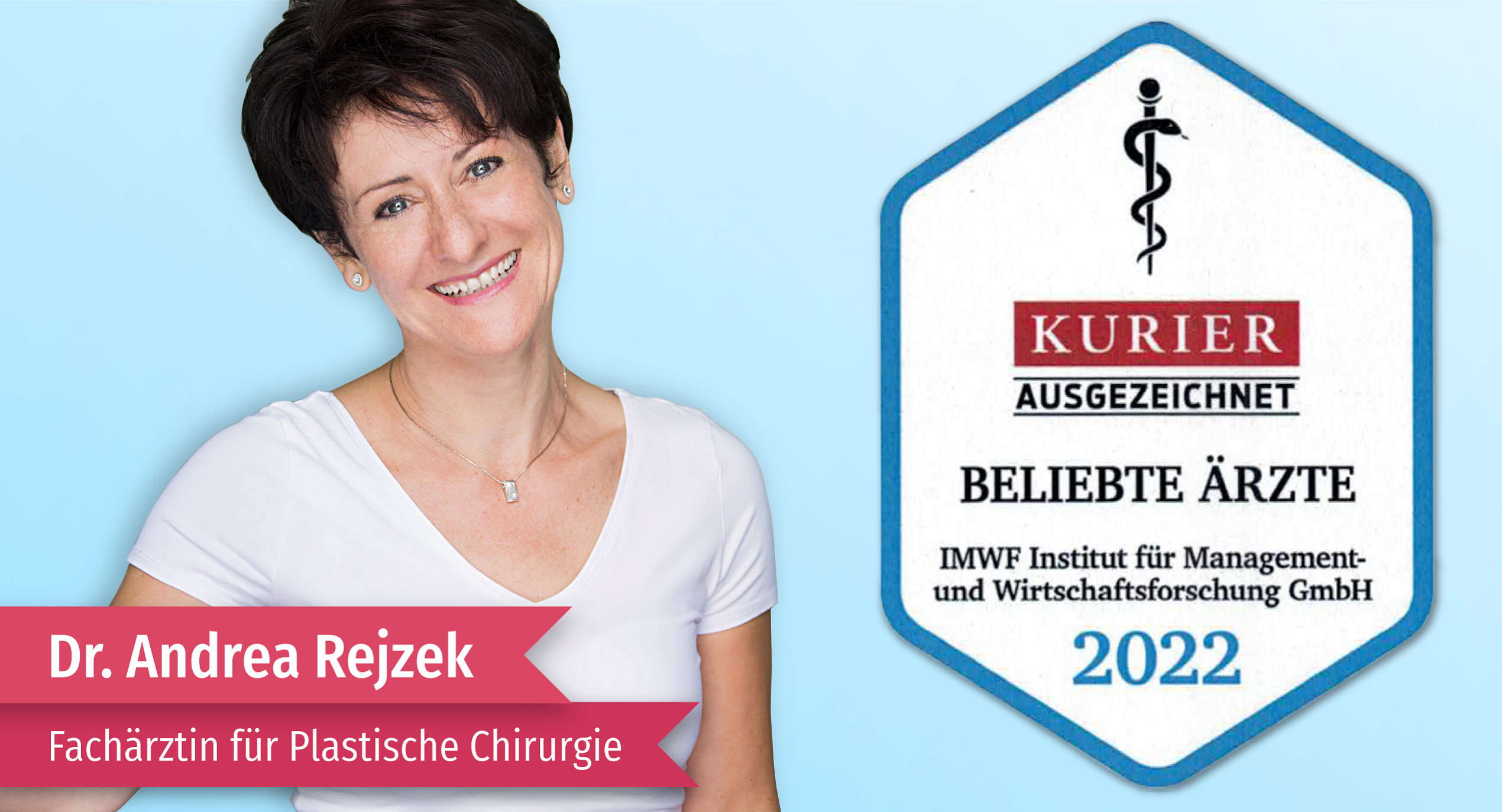 Frau Dr. Andrea Rejzek, Fachärztin für Plastische Chirurgie wurde Mit dem Gütesiegel ausgezeichnet 2022